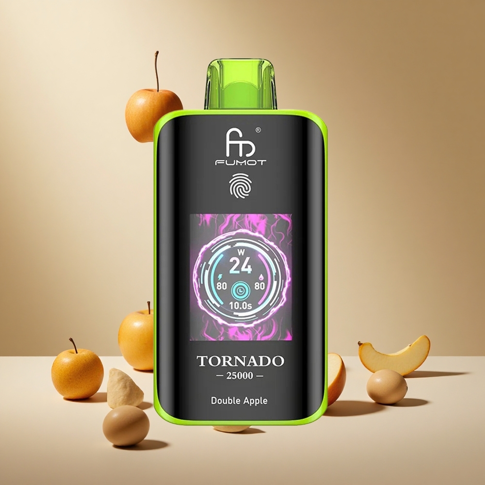 Double Apple Fumot Tornado 25000 Puffs wholesale vapes Ireland HD Screen Type-C