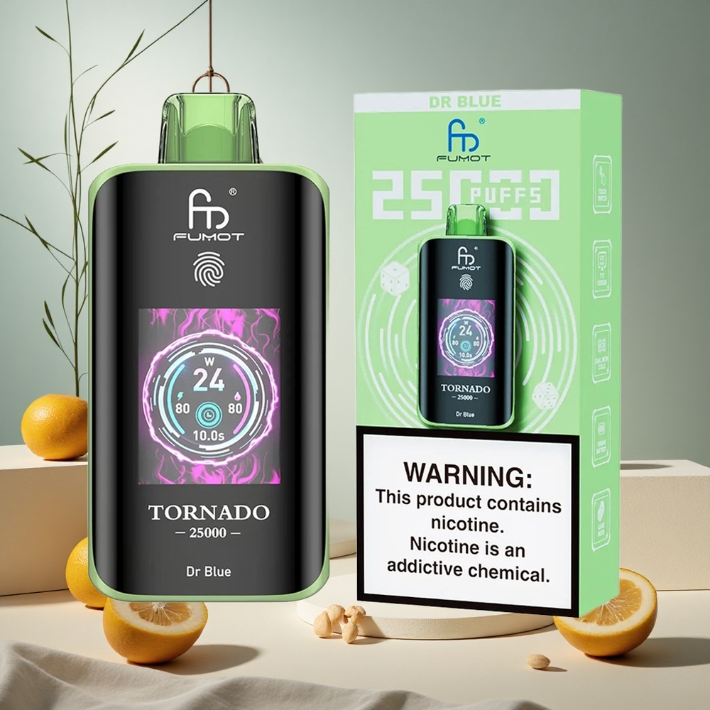 Dr Blue Fumot Tornado 25000 Puffs wholesale vapes Ireland HD Screen Type-C