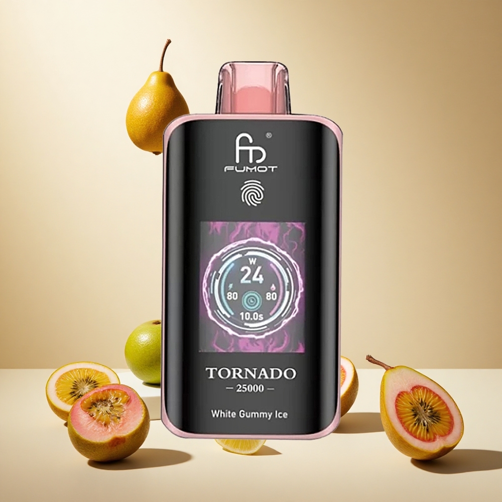Kiwi Passion Fruit Guava Fumot Tornado 25000 Puffs with HD Screen wholesale vapes Ireland