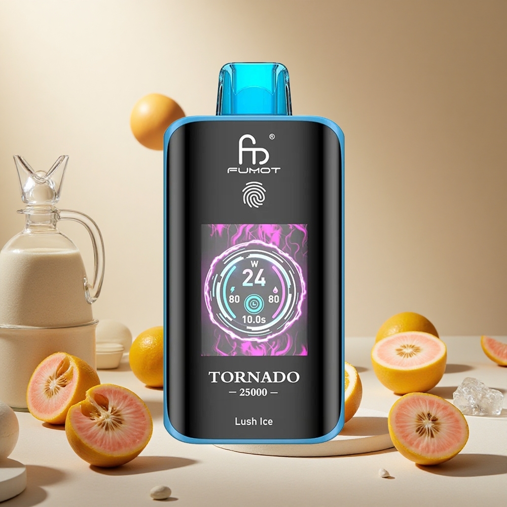 Lush Ice Fumot Tornado 25000 Puffs wholesale vapes Ireland HD Screen & Type-C