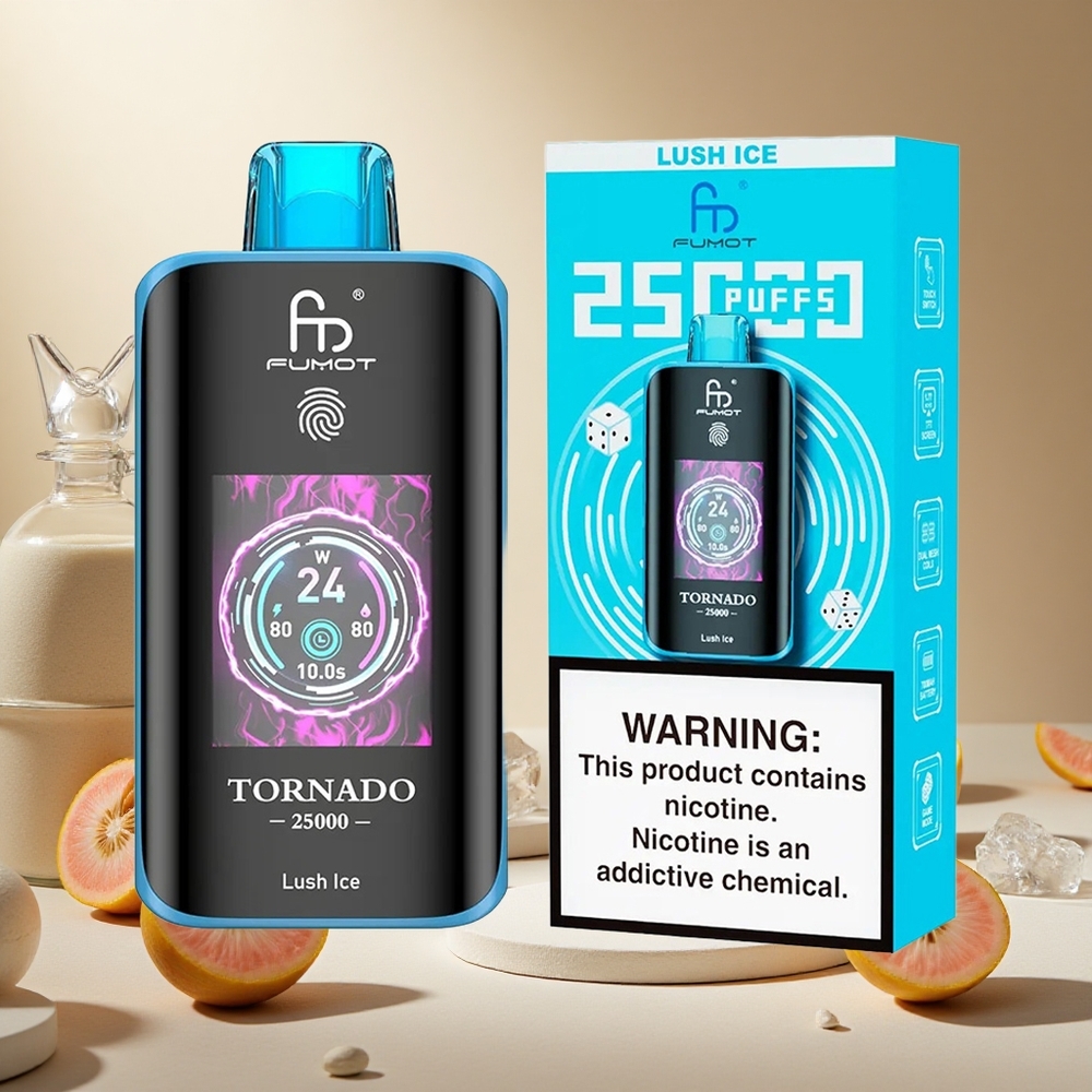 Lush Ice Fumot Tornado 25000 Puffs wholesale vapes Ireland HD Screen & Type-C