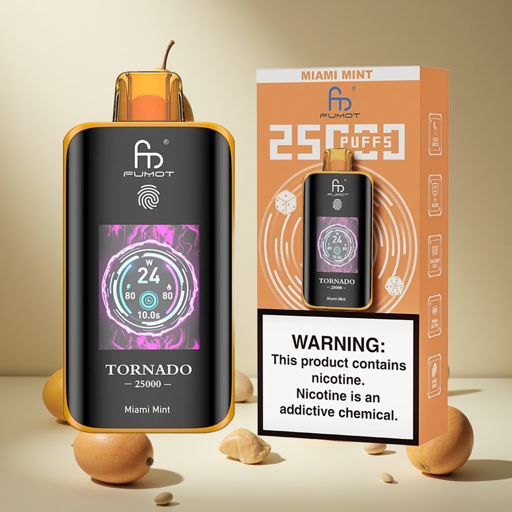 Miami Mint Fumot Tornado 25000 Puffs wholesale vapes Ireland HD Screen 700mAh
