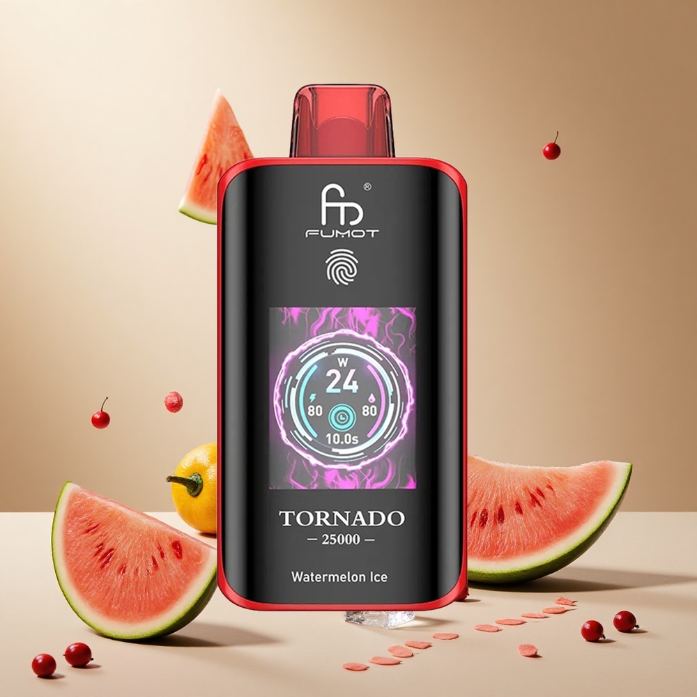 Watermelon Ice Fumot Tornado 25000 Puffs wholesale vapes Ireland HD Screen Type-C