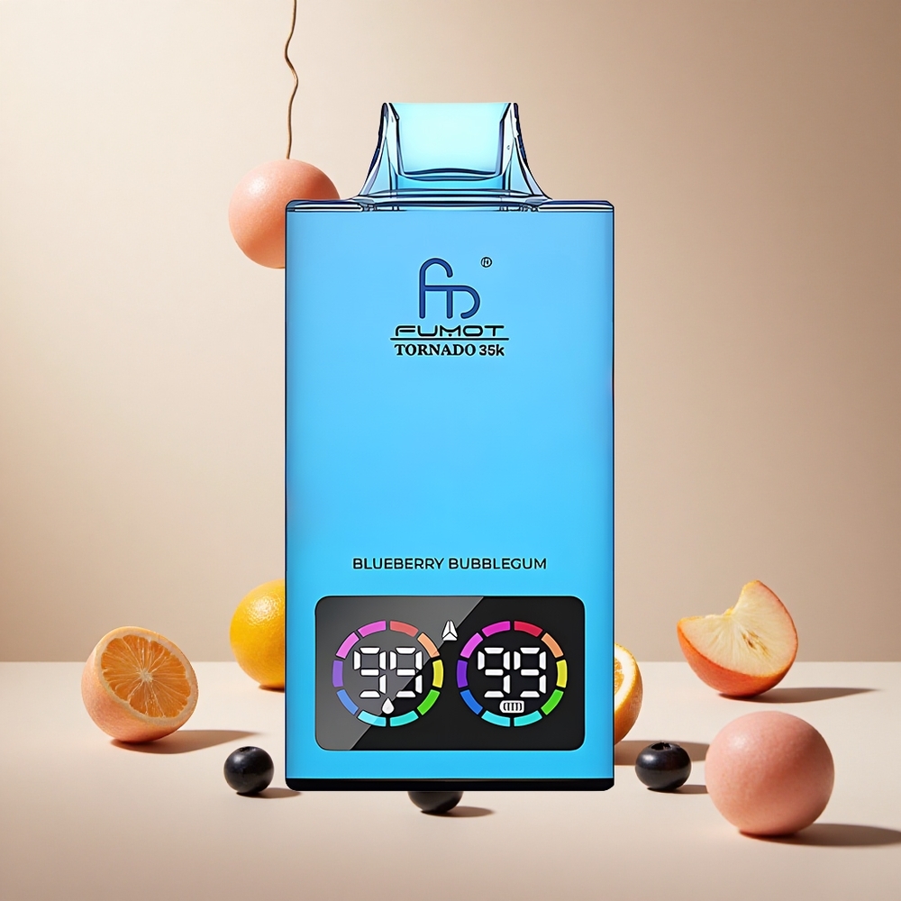 Blueberry Bubblegum Fumot Tornado 35K 35000 Puffs Wholesale Vapes Ireland Dual Mesh Coil