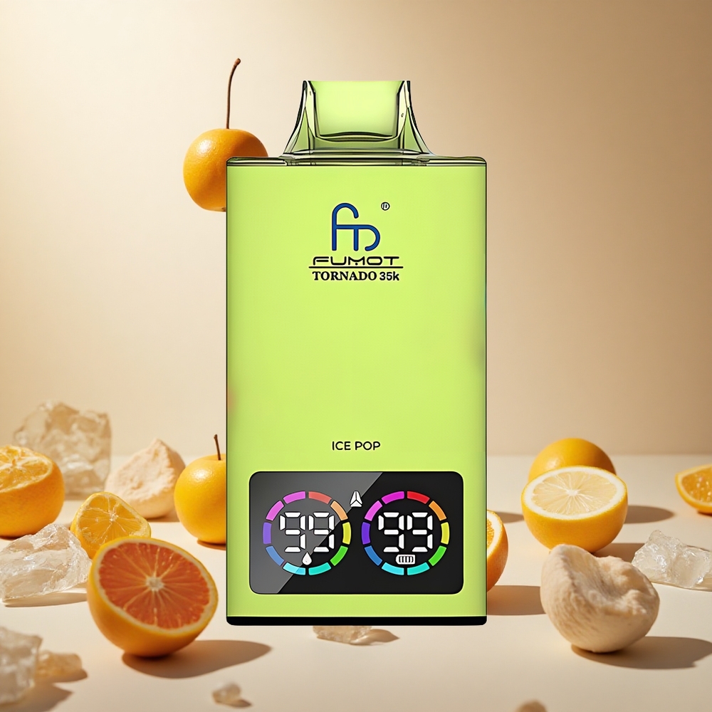 Ice Pop Fumot Tornado 35000 Puffs Dual Mesh Coil wholesale vapes Ireland USB-C Fast Charging