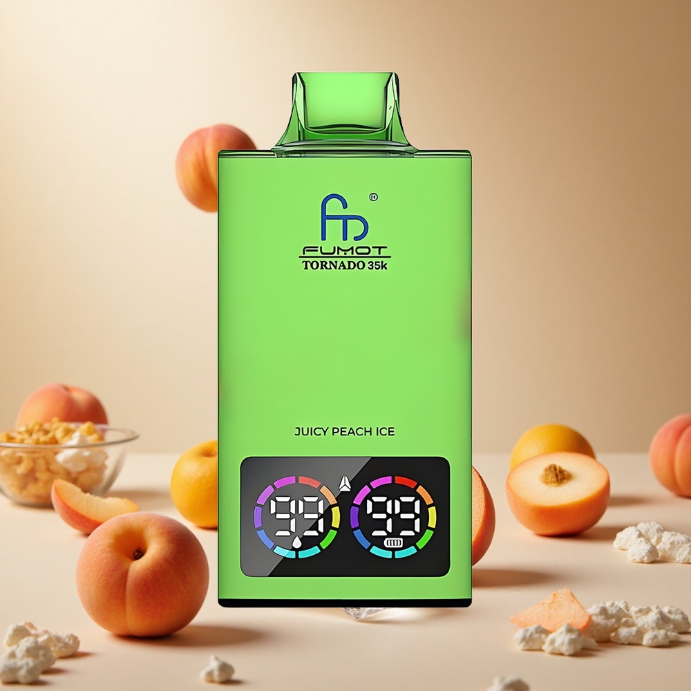 Juicy Peach Ice Fumot Tornado 35000 Puffs Disposable Vape with RGB Lights wholesale vapes Ireland