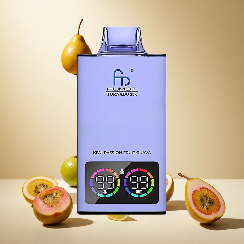 Kiwi Passion Fruit Guava Fumot Tornado 35000 Puffs Dual Mesh Coil wholesale vapes Ireland USB-C Fast Charging