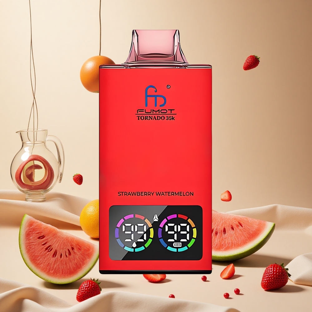 Strawberry Watermelon Fumot Tornado 35K 35000 Puffs wholesale vapes Ireland Dual Mesh Coil USB-C