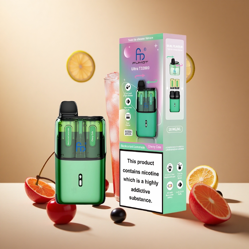 Blackcurrant Lemonade - Cherry Cola Fumot Ultra T32000 32000 Puffs wholesale vapes Ireland Advanced Mesh Coil