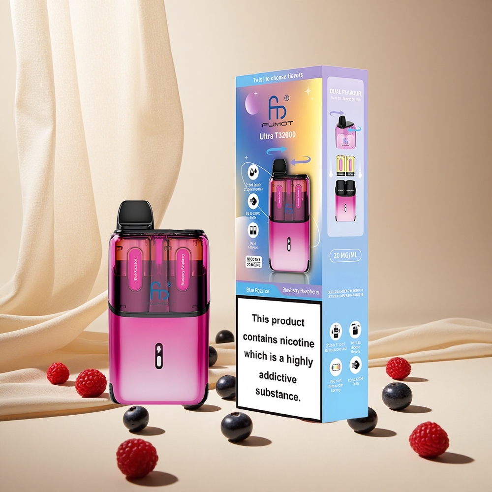 Blue Razz Ice Blueberry Raspberry Fumot Ultra T32000 wholesale vapes Ireland Advanced Mesh Coil