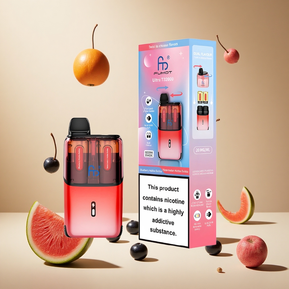 Blueberry Hubba Bubba Watermelon Hubba Bubba Fumot Ultra T32000 32000 Puffs wholesale vapes Ireland Advanced Mesh Coil