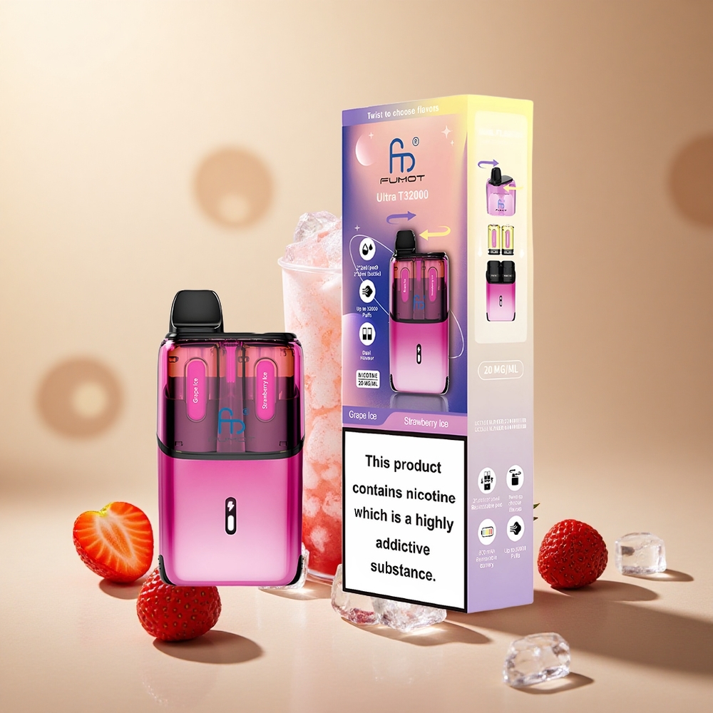 Grape Ice - Strawberry Ice Fumot Ultra T32000 32000 Puffs wholesale vapes Ireland Advanced Mesh Coil