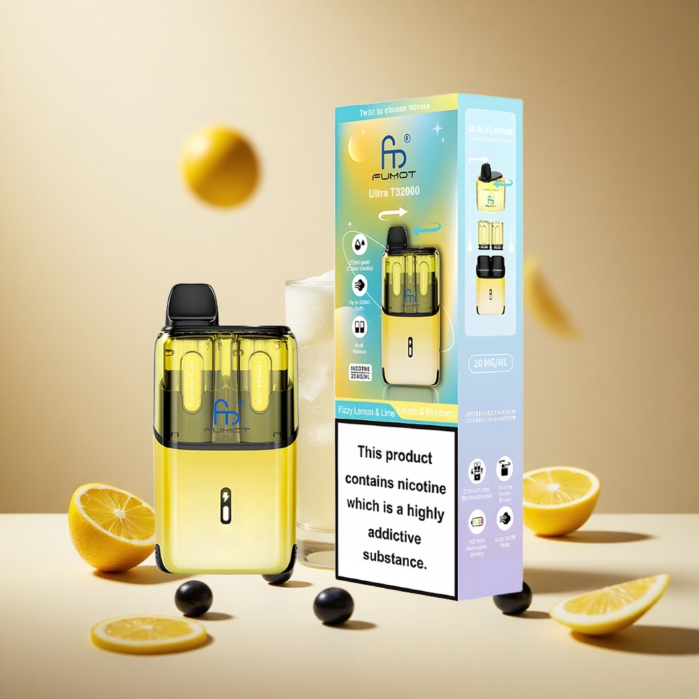 Lemon & Lime Blueberry Fumot Ultra T32000 32000 Puffs wholesale vapes Ireland Advanced Mesh Coil