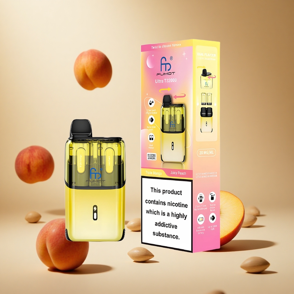 Triple Mango Juicy Peach Fumot Ultra T32000 32000 Puffs wholesale vapes Ireland Advanced Mesh Coil