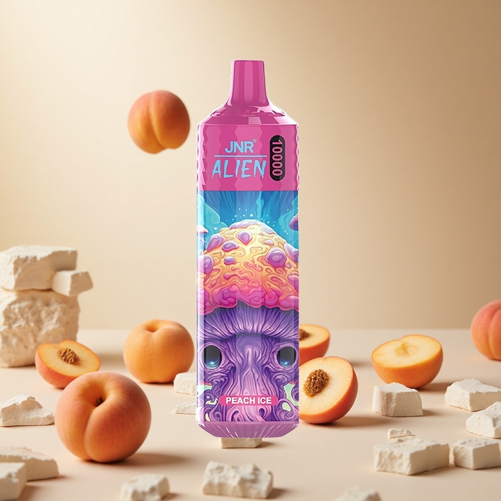 Peach Ice JNR Alien 10000 Puffs Disposable Vape 850mAh wholesale vapes Ireland RGB LED Sporty