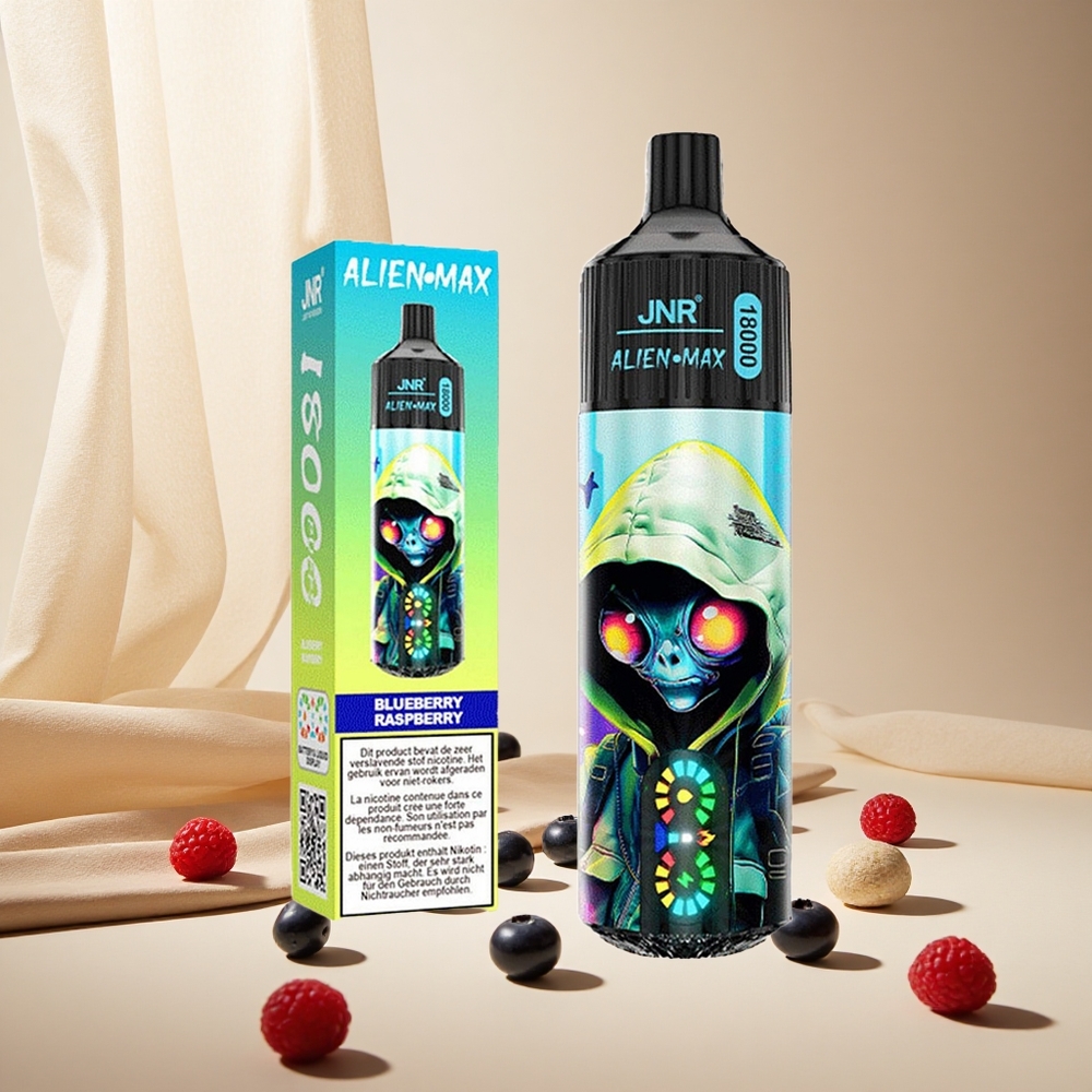 Blueberry Raspberry JNR Alien Max 18000 Puffs wholesale vapes Ireland with Smart LED Display & Type-C Quick Charge