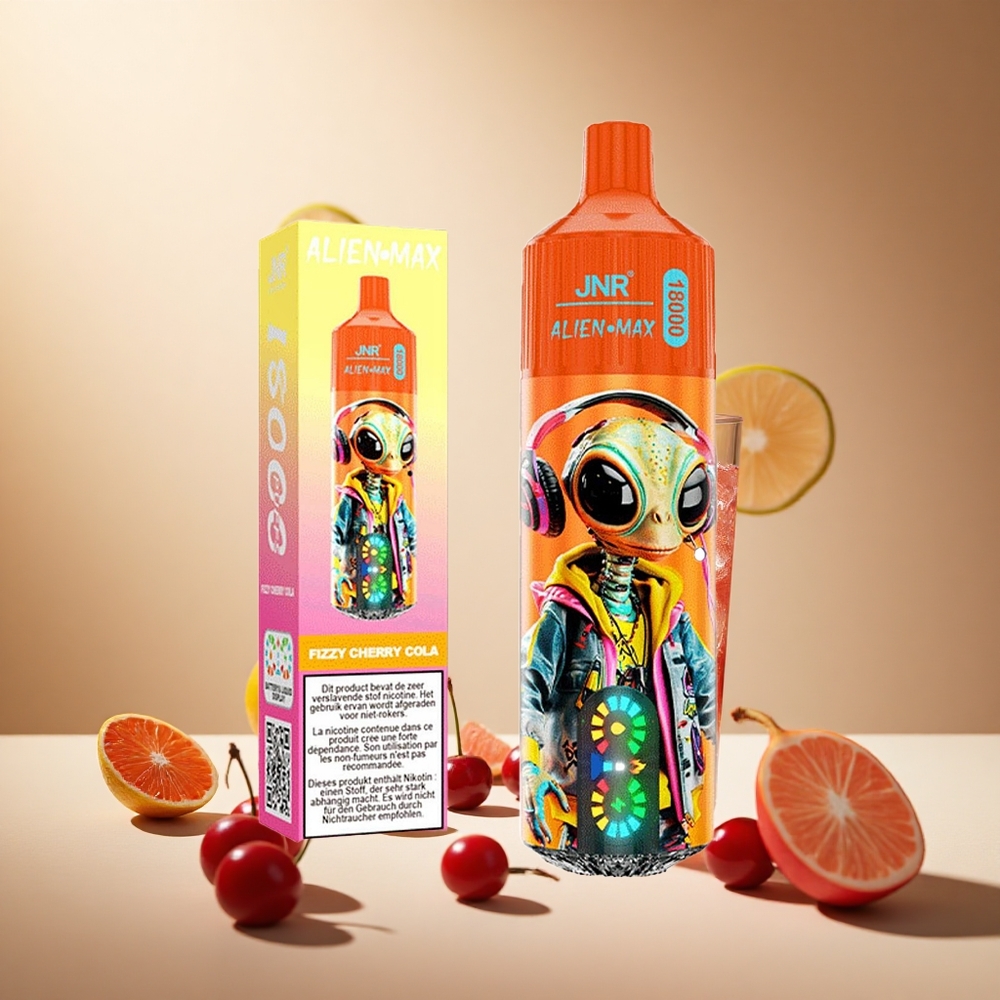 Fizzy Cherry Cola JNR Alien Max 18000 Puffs wholesale vapes Ireland Dual Mesh Coil