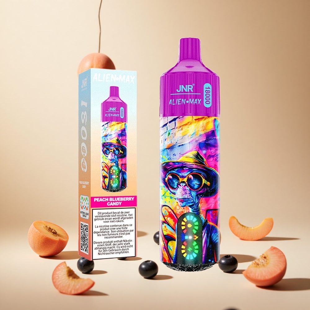 Peach Blueberry Candy JNR Alien Max 18000 Puffs wholesale vapes Ireland with Type-C Quick Charge & Dual Mesh Coil