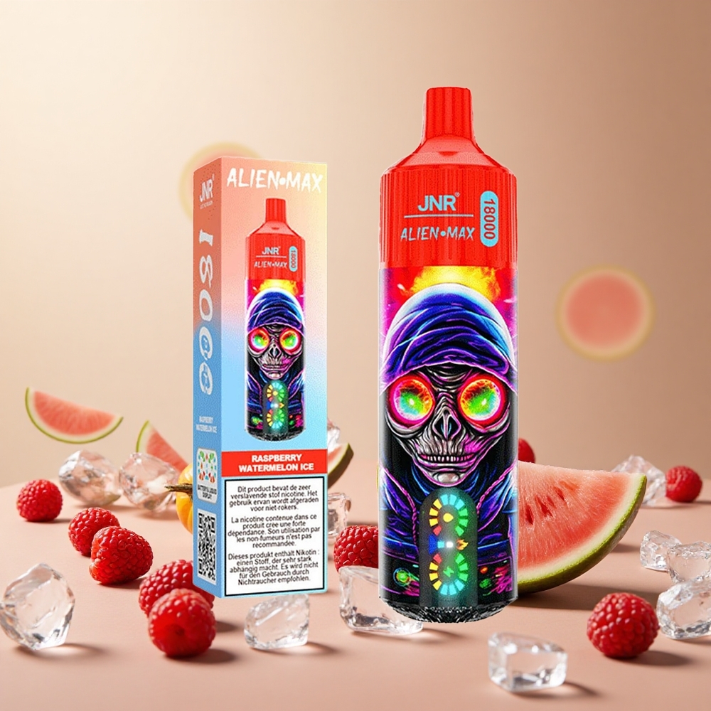 Raspberry Watermelon Ice JNR Alien Max 18000 Puffs Dual Mesh Coil wholesale vapes Ireland