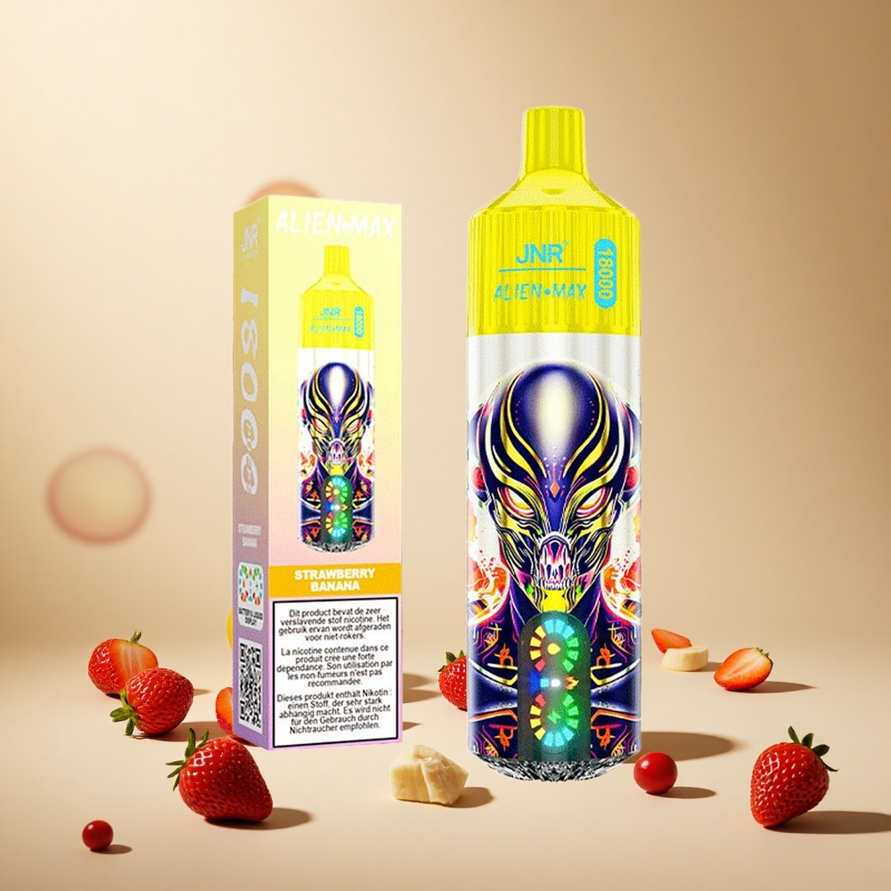 Strawberry Banana JNR Alien Max 18000 Puffs wholesale vapes Ireland with Smart LED Display