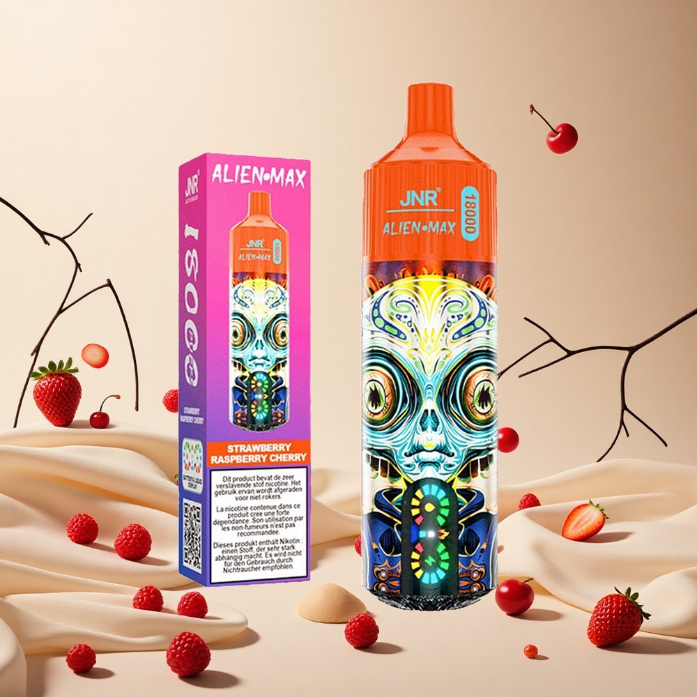 Strawberry Raspberry Cherry JNR Alien Max 18000 Puffs wholesale vapes Ireland Dual Mesh Coil