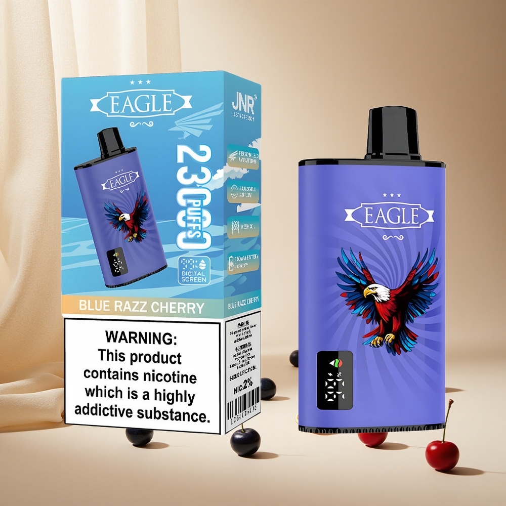 Blue Razz Cherry JNR EAGLE Smart 23000 Puffs wholesale vapes Ireland Digital Screen Adjustable Airflow