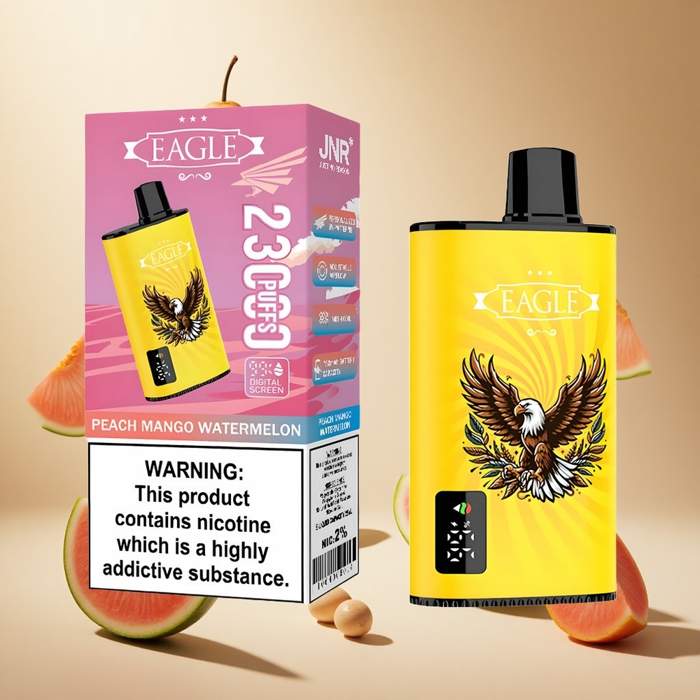 Peach Mango Watermelon JNR EAGLE Smart 23000 Puffs wholesale vapes Ireland Digital Screen Adjustable Airflow