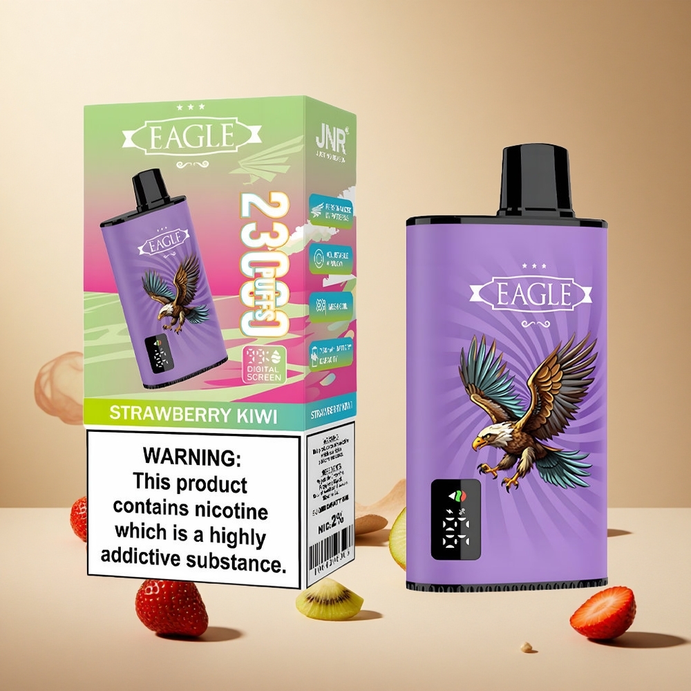 Strawberry Kiwi JNR EAGLE Smart 23000 Puffs wholesale vapes Ireland with Digital Screen