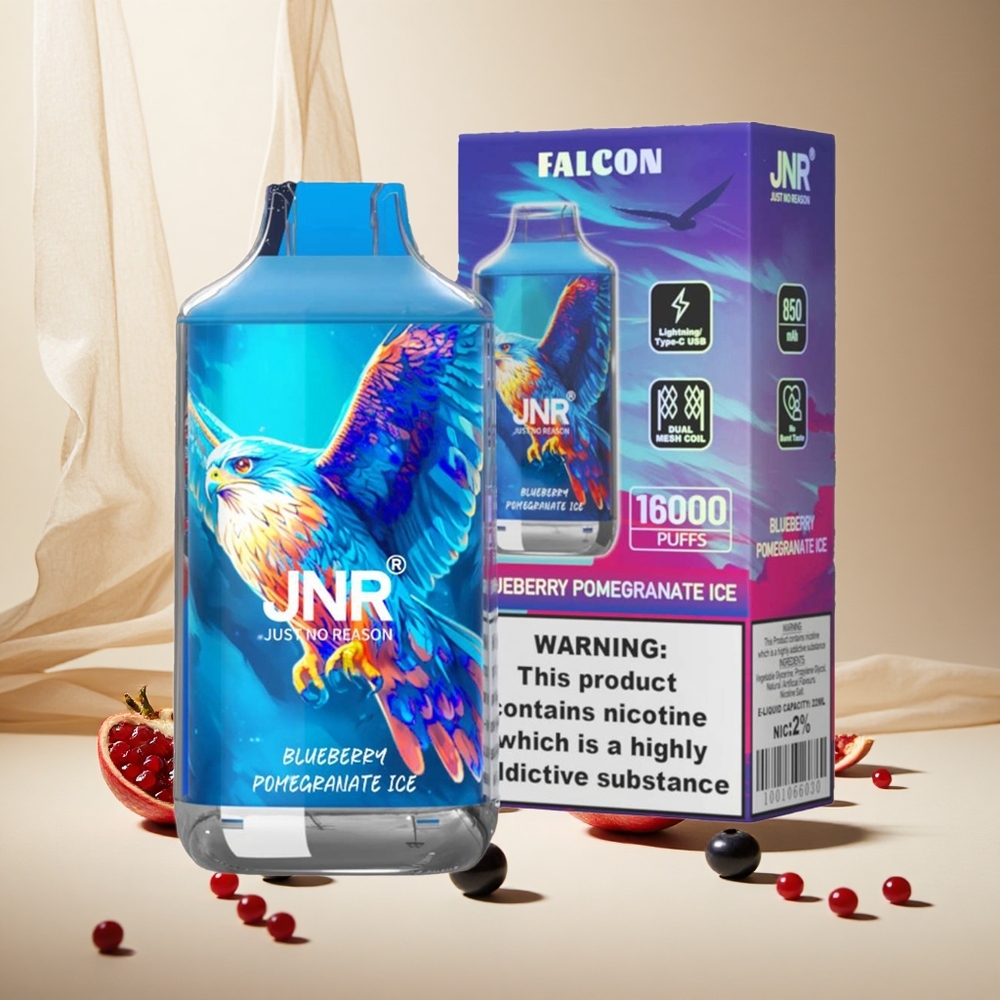 Blueberry Pomegranate Ice JNR Falcon 16000 Puffs Dual Mesh Coil wholesale vapes Ireland