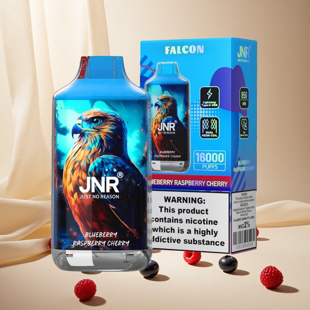 Blueberry Raspberry Cherry JNR Falcon 16000 Puffs wholesale vapes Ireland Dual Mesh Coil