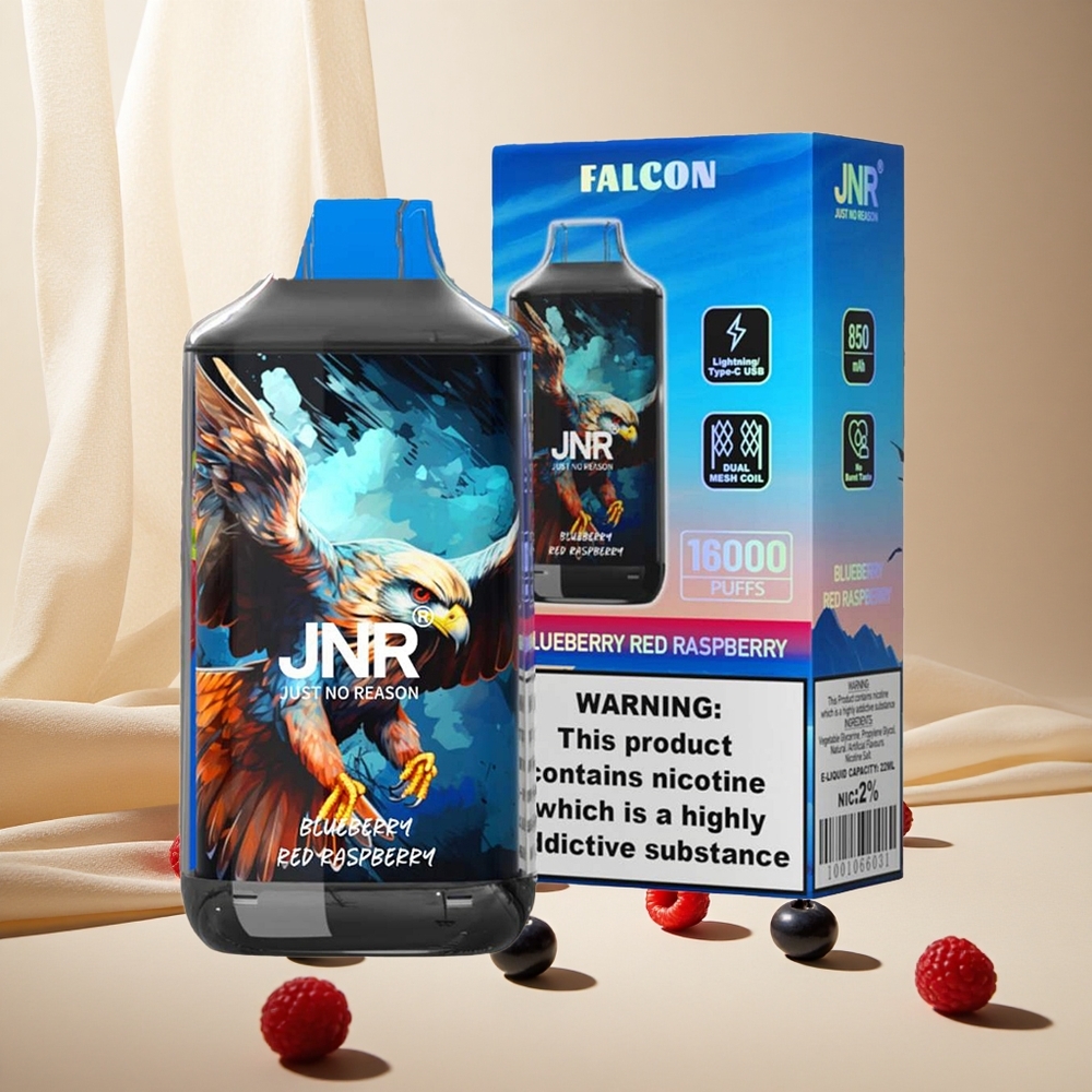 Blueberry Red Raspberry JNR Falcon 16000 Puffs Dual Mesh Coil wholesale vapes Ireland