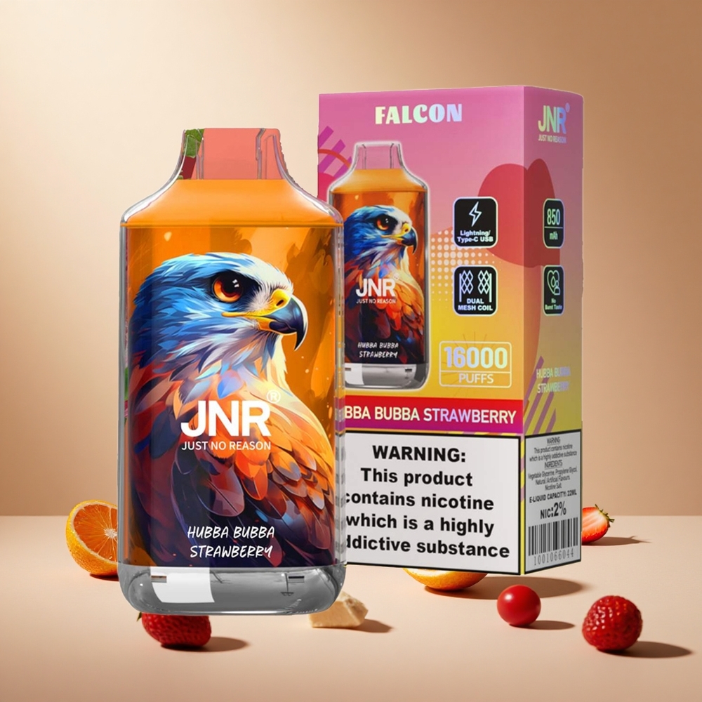 Hubba Bubba Strawberry JNR Falcon 16000 Puffs Dual Mesh Coil wholesale vapes Ireland