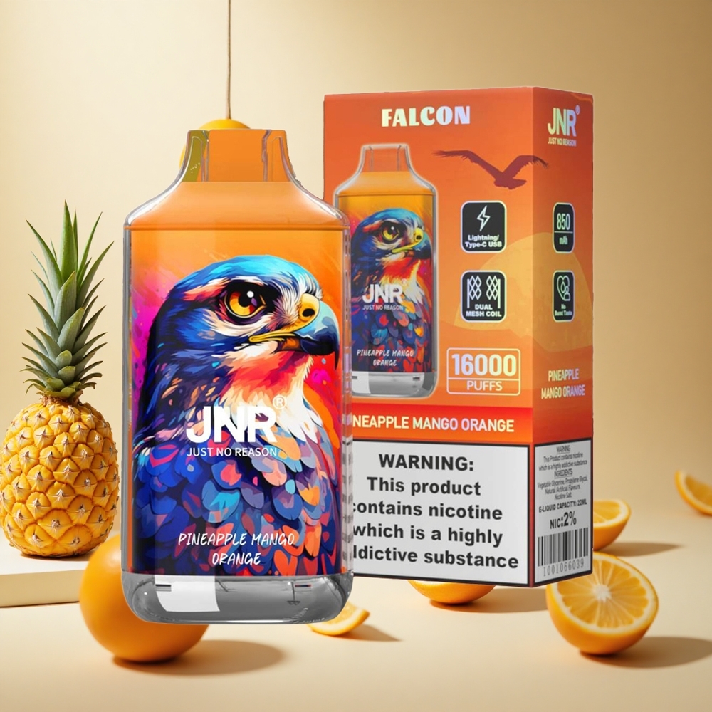 Pineapple Mango Orange JNR Falcon 16000 Puffs wholesale vapes Ireland Dual Mesh Coil