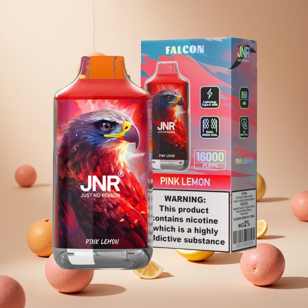 Pink Lemon JNR Falcon 16000 Puffs Dual Mesh wholesale vapes Ireland Smart LED Display