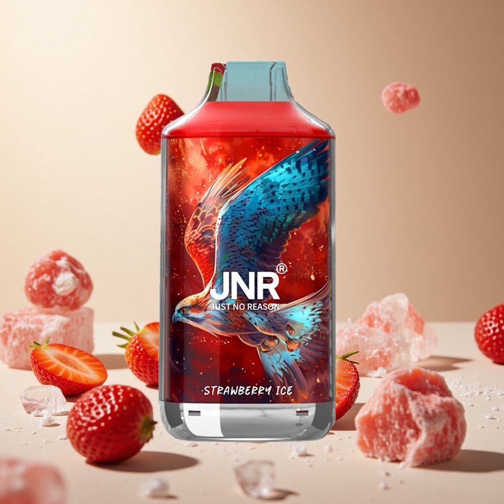 Strawberry Ice JNR Falcon 16000 Puffs Dual Mesh Coil wholesale vapes Ireland Smart LED Display