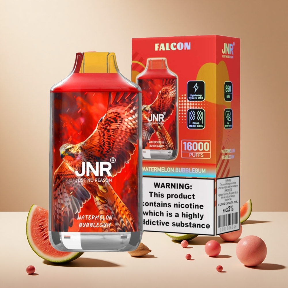 Watermelon Bubblegum JNR Falcon 16000 Puffs Dual Mesh Coil wholesale vapes Ireland