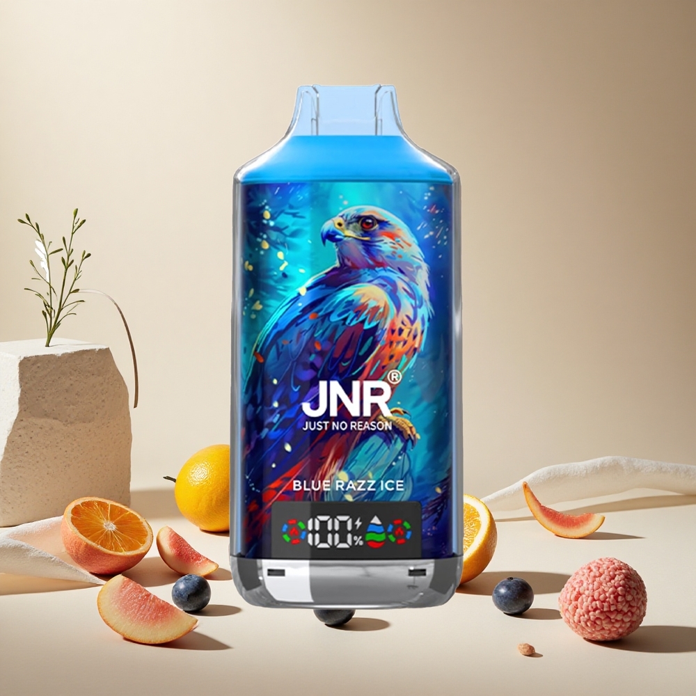 Blue Razz Ice JNR Falcon X 18000 Puffs wholesale vapes Ireland Dual Mesh Coil & Digital Display