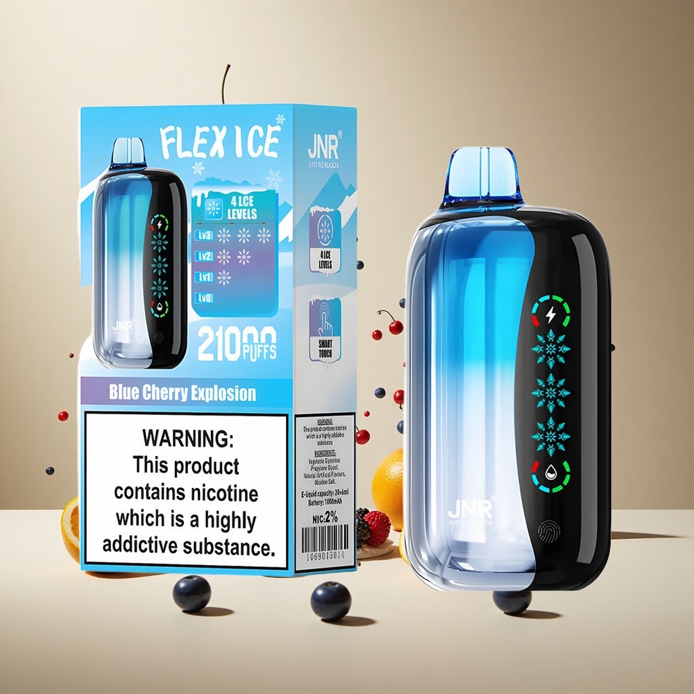 Blue Cherry Explosion JNR Flex Ice 21000 Puffs wholesale vapes Ireland Ice Adjustable Touch Screen