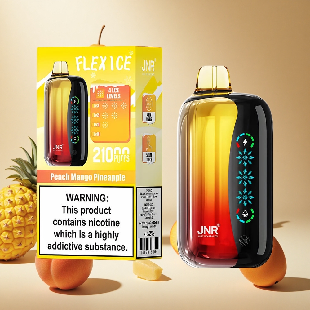 Peach Mango Pineapple JNR Flex Ice 21000 Puffs wholesale vapes Ireland Touch Screen Type-C