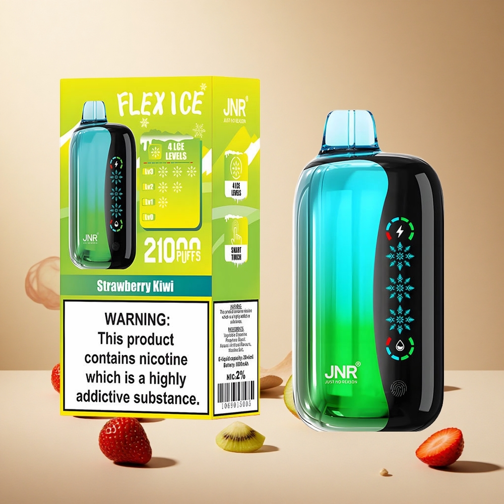 Strawberry Kiwi JNR Flex Ice 21000 Puffs wholesale vapes Ireland Touch Screen