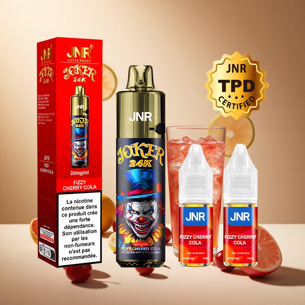 Fizzy Cherry Cola JNR Joker 24K Puffs wholesale vapes Ireland Refillable Pod