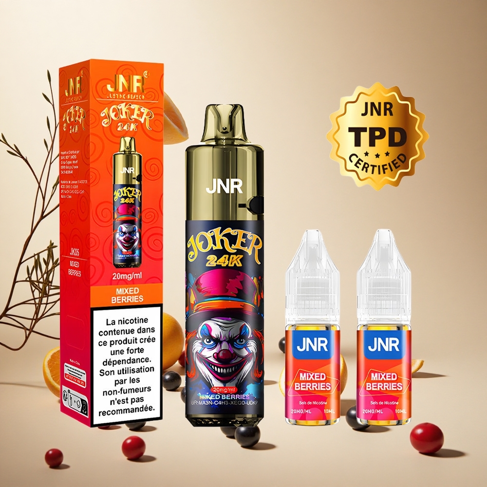 Mixed Berries JNR Joker 24K Puffs wholesale vapes Ireland 2+10ml Refillable Pod