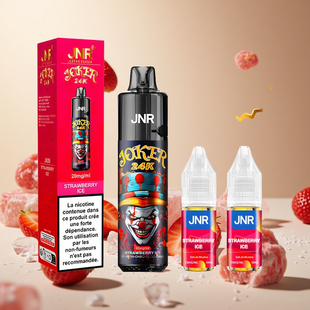 Strawberry Ice JNR Joker 24K Puffs Disposable Vape wholesale vapes Ireland 800mAh Battery