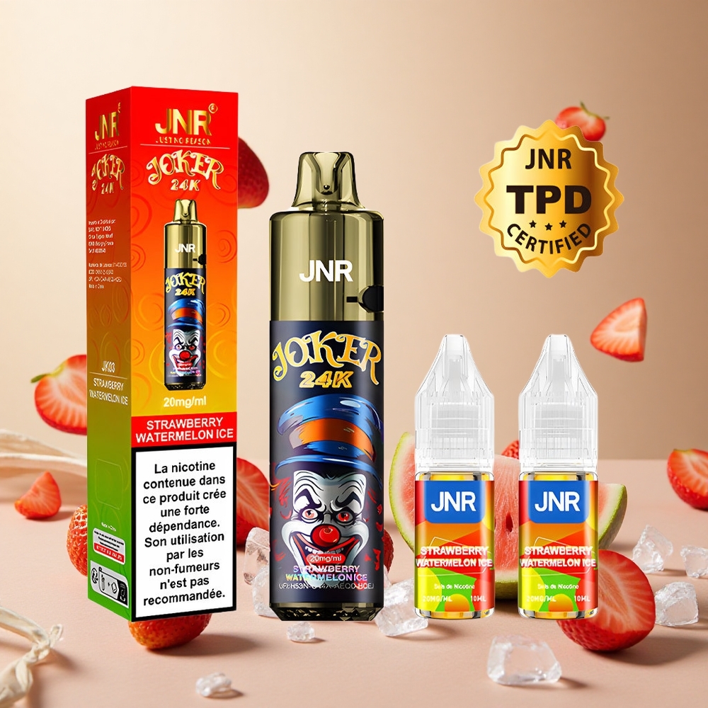 Strawberry Watermelon Ice JNR Joker 24K Puffs wholesale vapes Ireland 2+10ml Refillable Pod