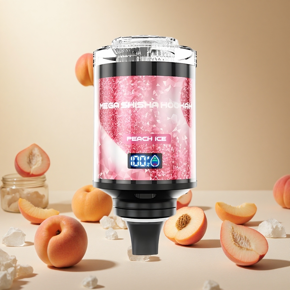 Peach Ice JNR Mega Shisha Hookah 100K Desktop Compatibility wholesale vapes Ireland Interactive Smart Screen
