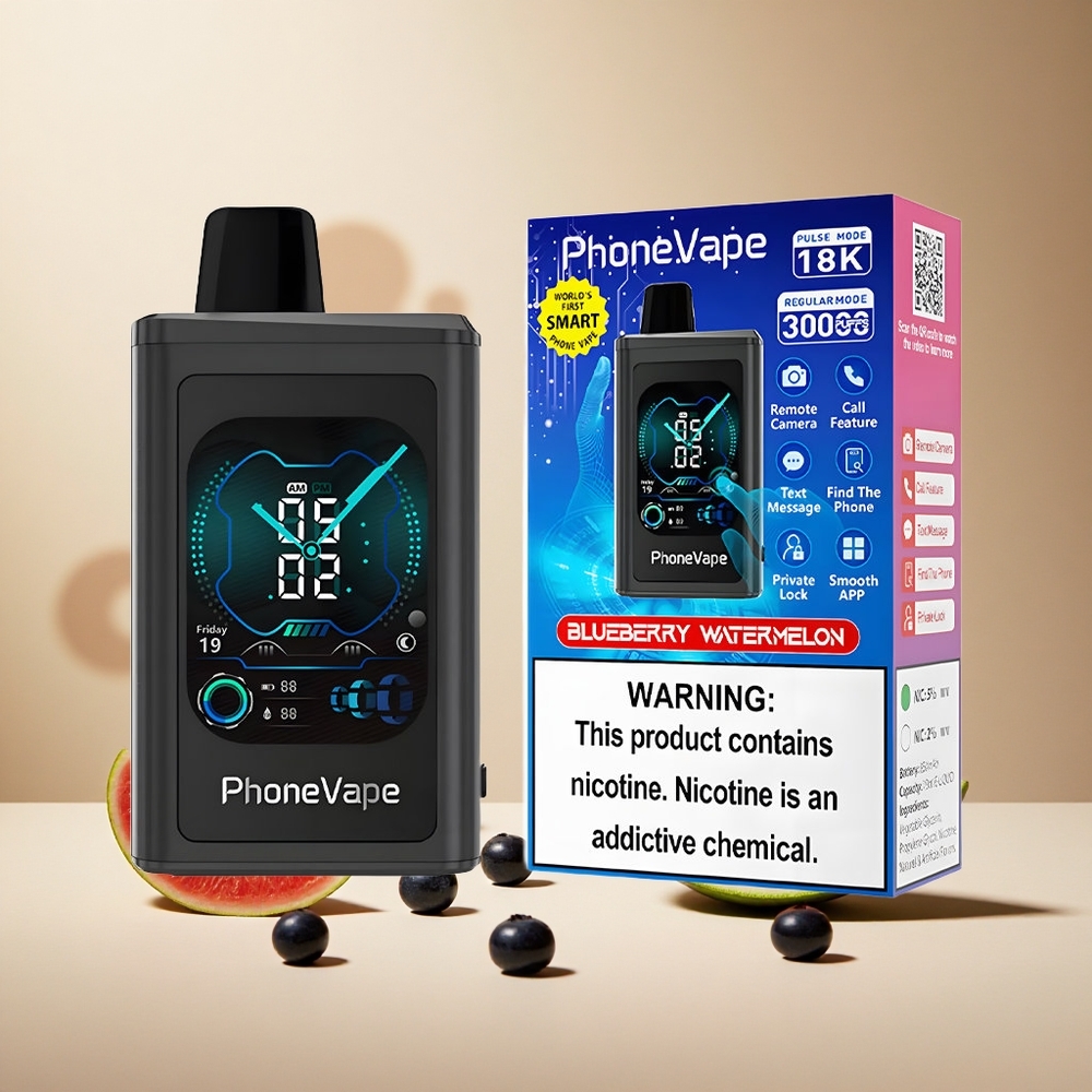 Blueberry Watermelon JNR PhoneVape 30000 puffs wholesale vapes Ireland App Controlled Full Display Screen