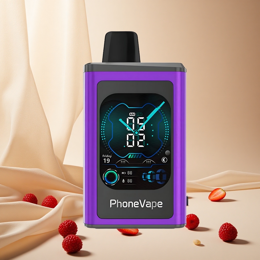 Cherry Strawberry Raspberry JNR PhoneVape 30000 puffs wholesale vapes Ireland App Controlled Full Display Screen