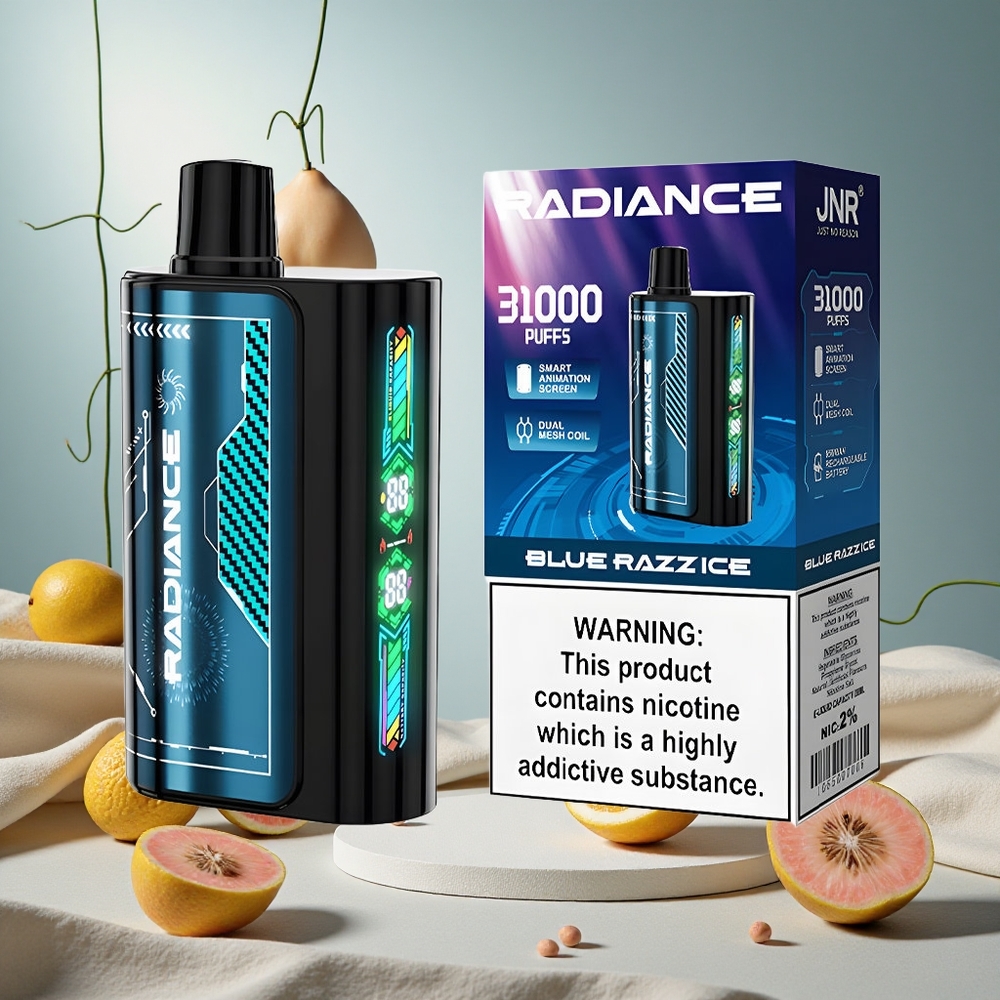 Blue Razz Ice JNR Radiance 31000 Puffs Dual Mesh Coil wholesale vapes Ireland Rechargeable