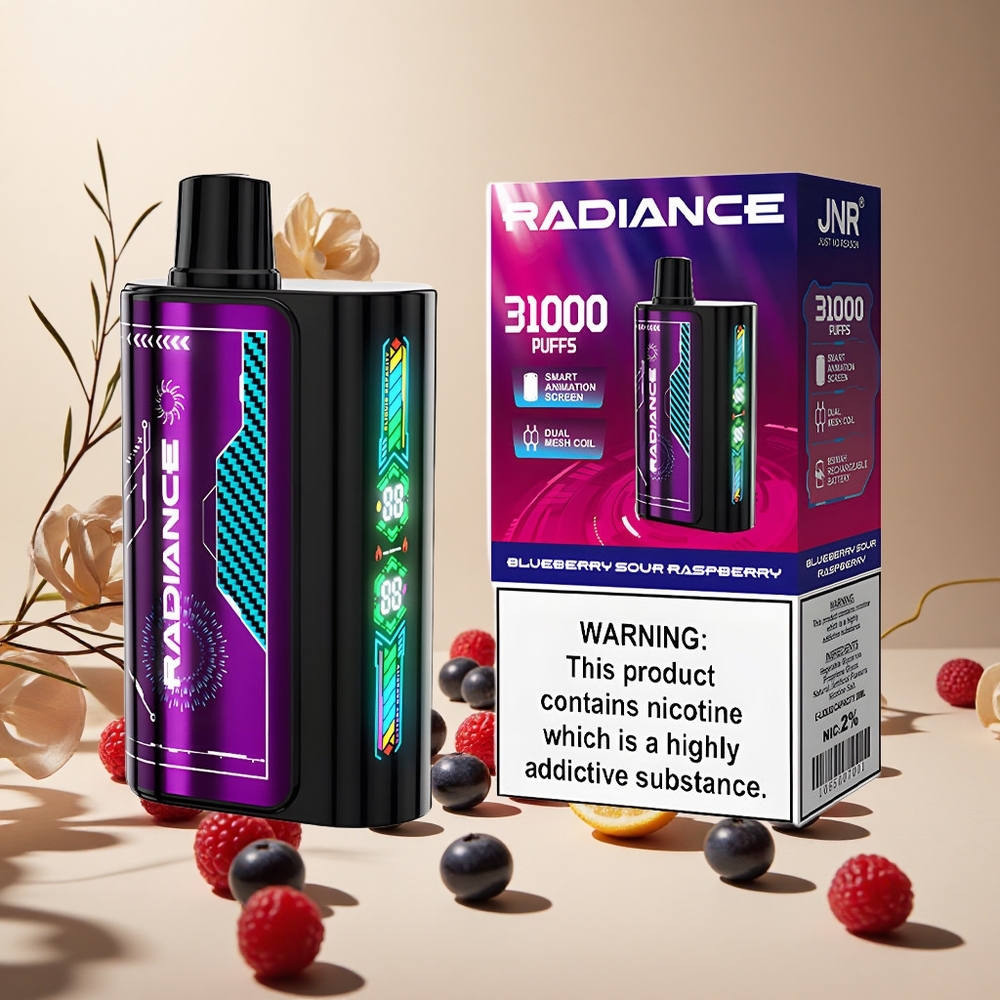 Blueberry Sour Raspberry JNR Radiance 31000 Puffs Dual Mesh Coil wholesale vapes Ireland Rechargeable