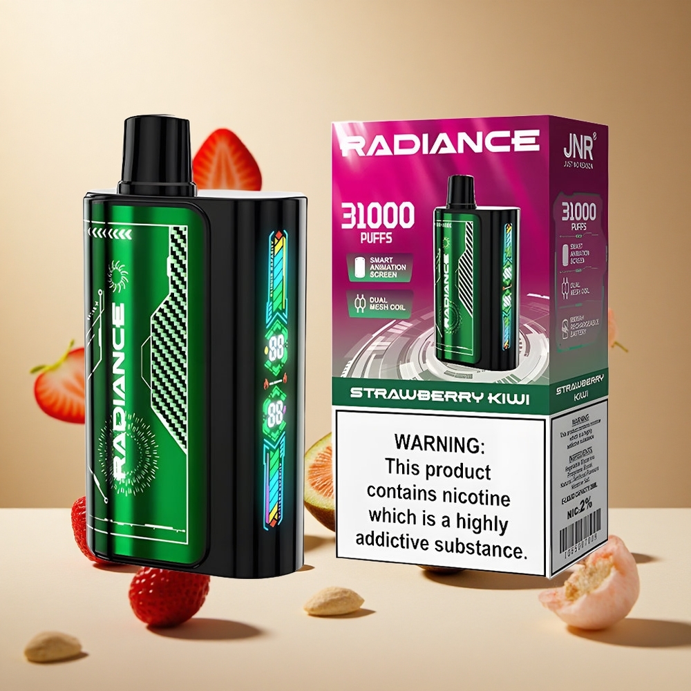 Strawberry Kiwi JNR Radiance 31000 Puffs wholesale vapes Ireland Dual Mesh Coil